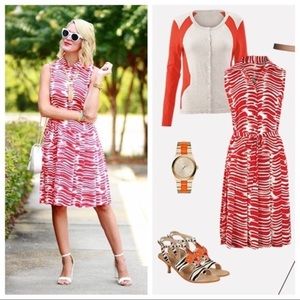 Cabi Brushstroke Red White Dress • Style 281 • Medium